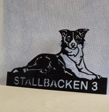 Dörrskylt  "Border collie"