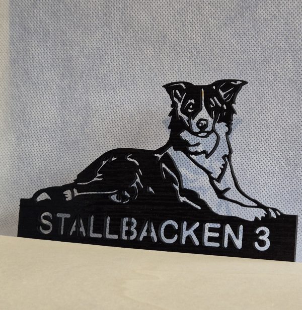Dörrskylt  "Border collie"
