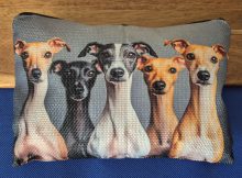Sminkväska med hundtryck Whippet