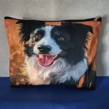 Väska/sminkväska med hundtryck Border collie 1