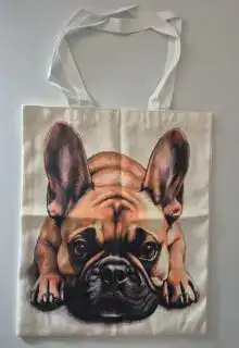 Bag/väska med tryck fransk bulldogg