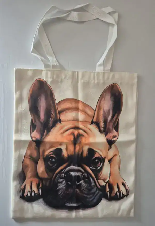 Bag/väska med tryck fransk bulldogg