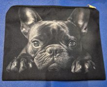 Väska/sminkväska med hundtryck Fransk bulldogg