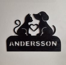 Dörrskylt ”Katt och hund 1”