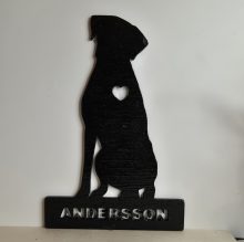 Dörrskylt ”Labrador med hjärta”