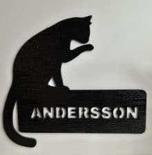 Dörrskylt ”Sittande katt”