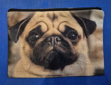 Väska/sminkväska med hundtryck Mops