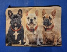 Väska/sminkväska med hundtryck Franska bulldoggar