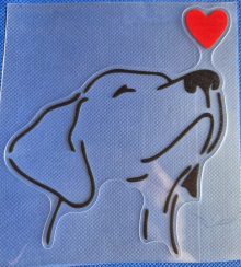 Bildekal Labrador med hjärta svart